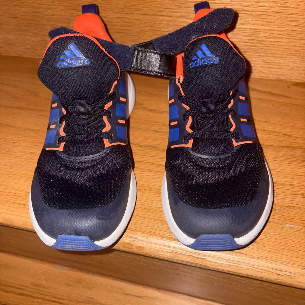 Adidas Blue and Orange Sneakers with Mesh Upper